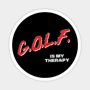 Golf Is My Therapy / 80s Style Golf Lover Faded Design Magnet